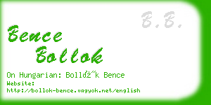 bence bollok business card